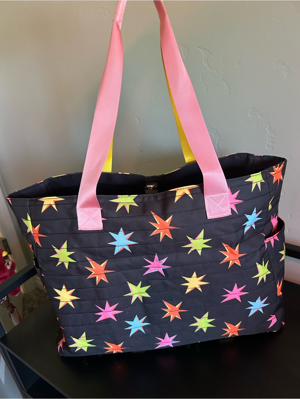 Bando Large Nylon Black Star-Print Tote Bag